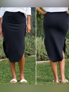 Frank & Eileen BlackPencil Skirt with Side Slit